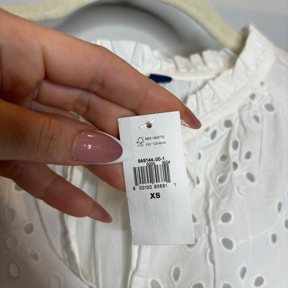 NWT Gap Cotton Eyelet Mini Dress White - Picture 6 of 12